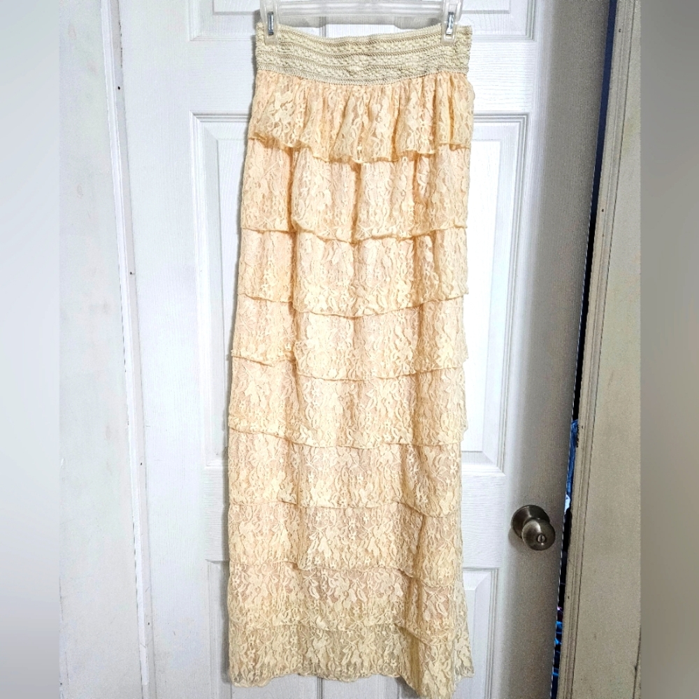 Layered Lace Ruffle Skirt